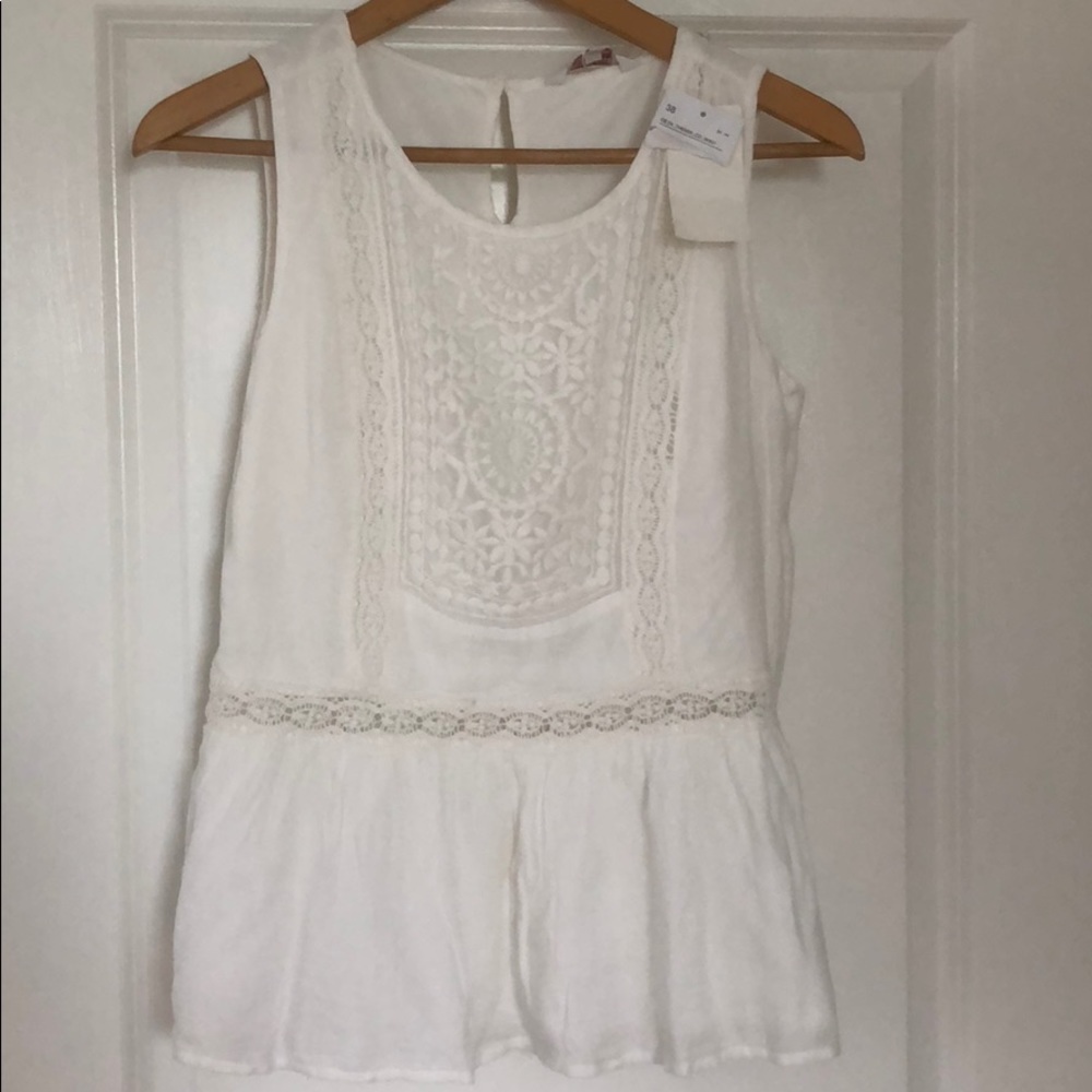 Cream péplum top